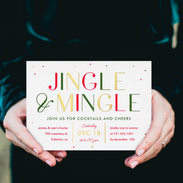 Christmas Party - Jingle and Mingle Christmas Party Invitations