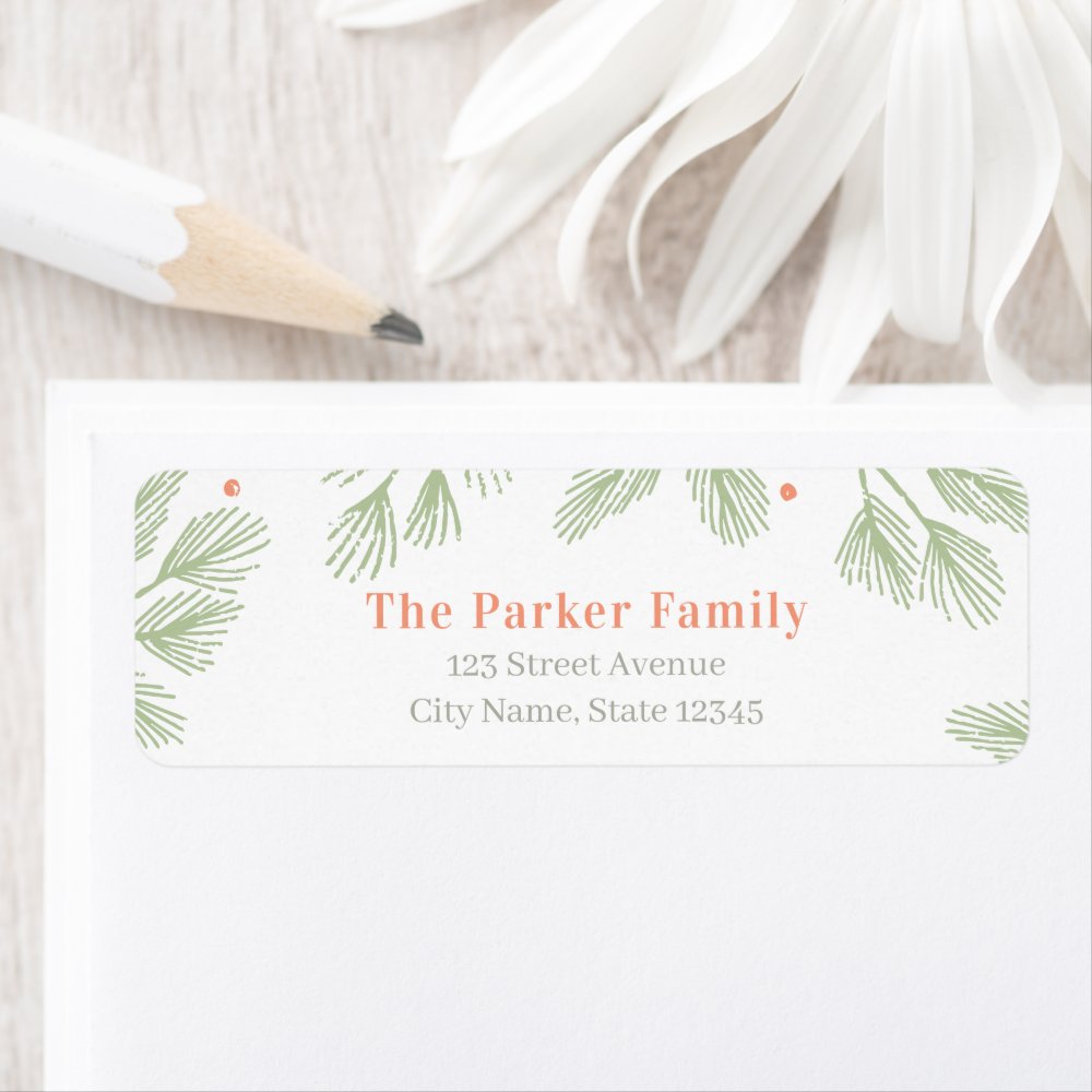 Winter Pines Holiday Address Labels