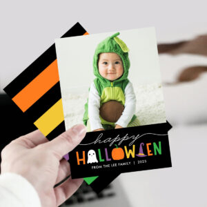 Fun and Festive Family Kid Halloween Photo Card