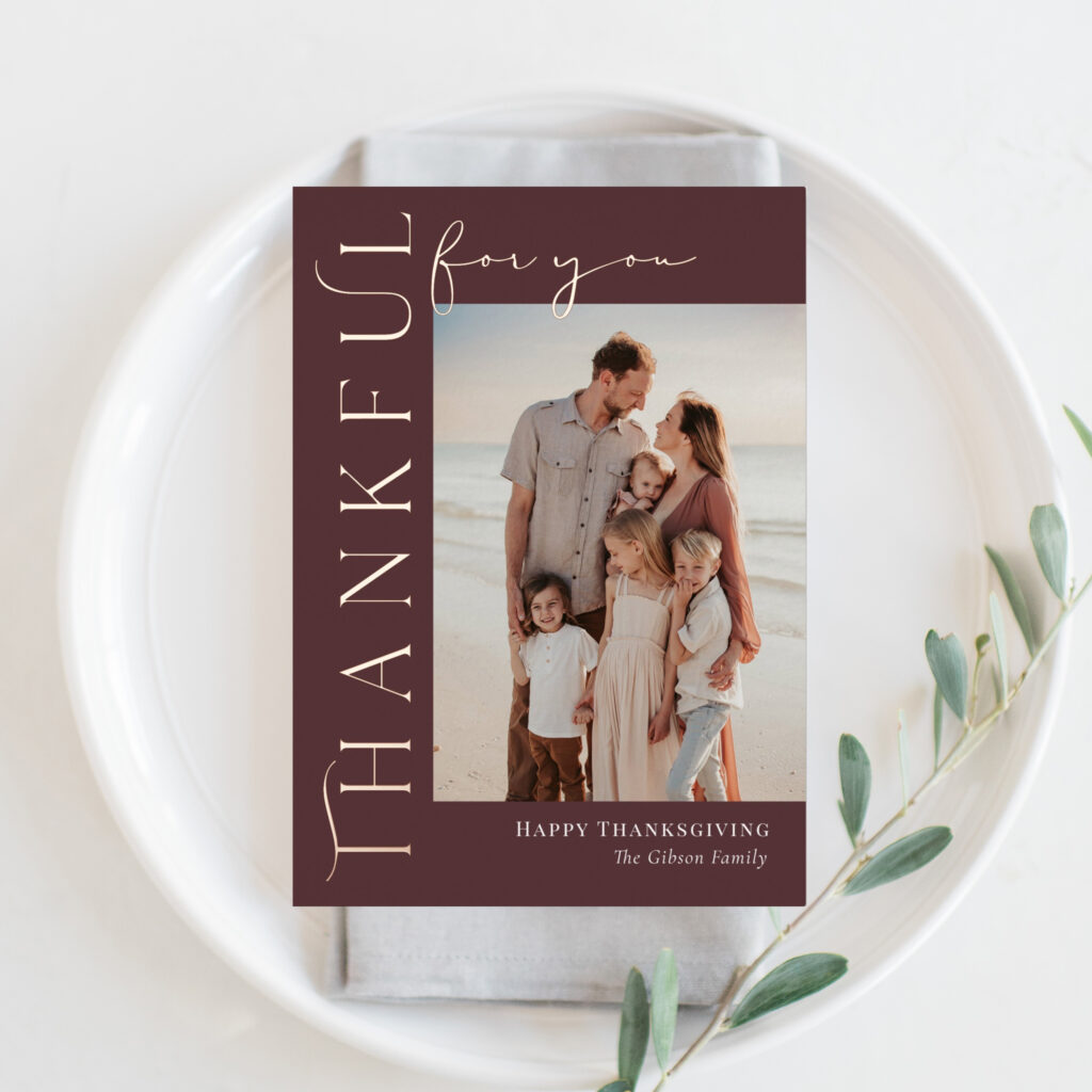 Thankful Side Thanksgiving Photo Cards