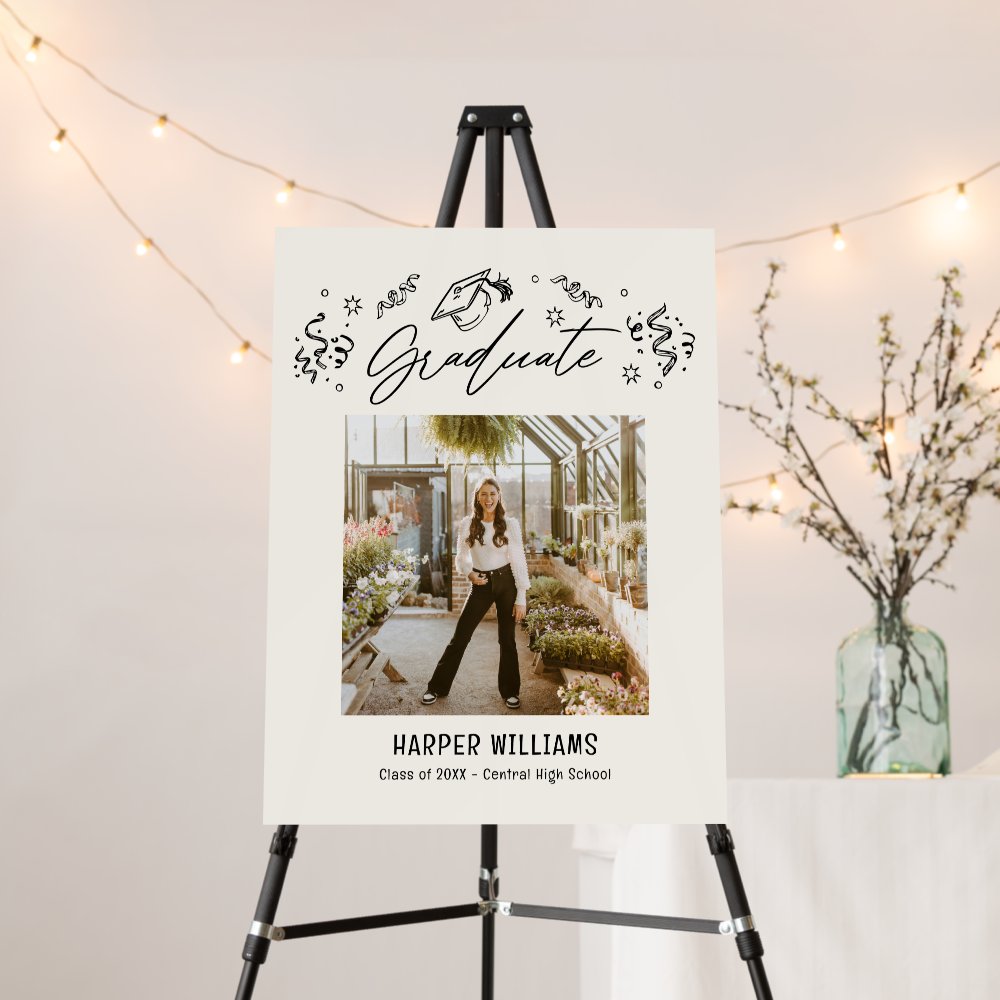 Artsy Doodle Graduation Party Welcome Sign