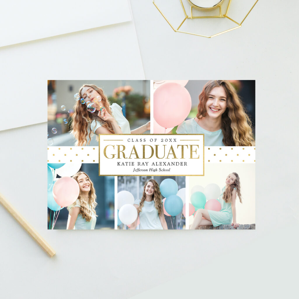 Stylish Tag Collage Graduation Announcement Invitation