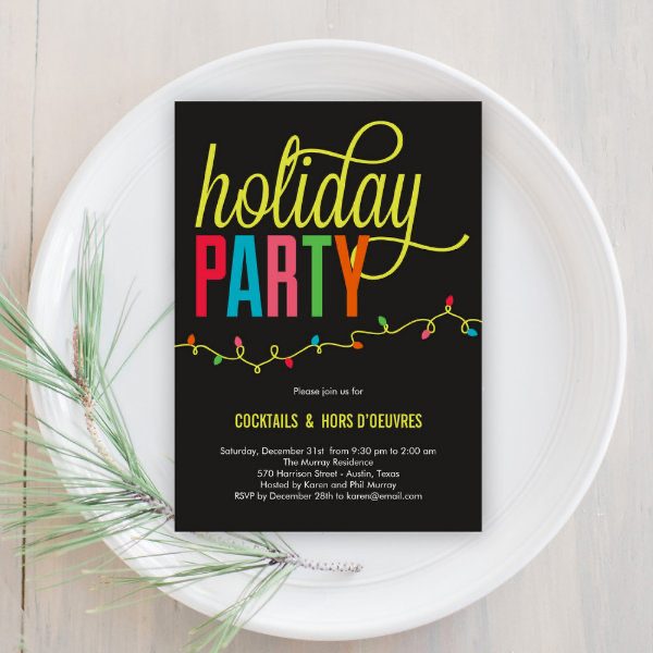 Christmas Party - Bright Lights Holiday Party Invitation