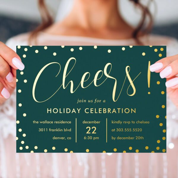 Christmas Party - Bubbly Cheer Christmas Party Invitations