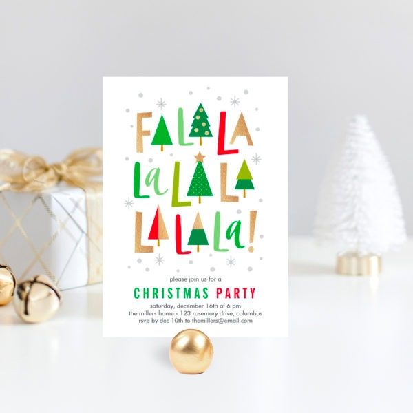 Christmas Party - Cheerful Trees Christmas Party Invitations