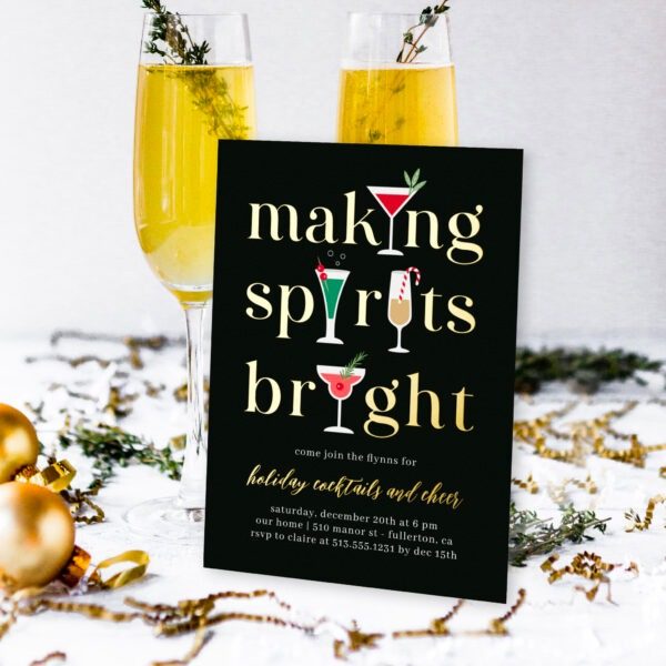 Christmas Party - Christmas Cocktails Party Invitations