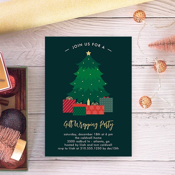 Christmas Party - Christmas Gift Wrapping Holiday Party Invitation