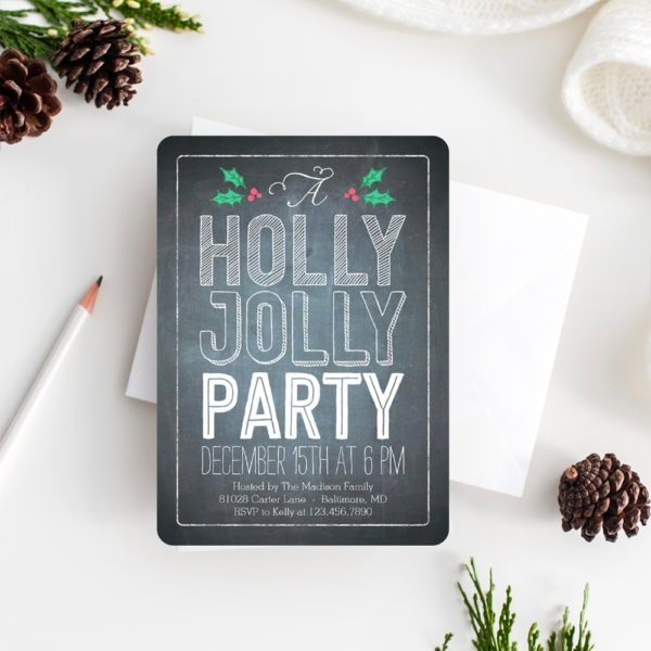 Christmas Party - Holly Jolly Christmas Party Invitation