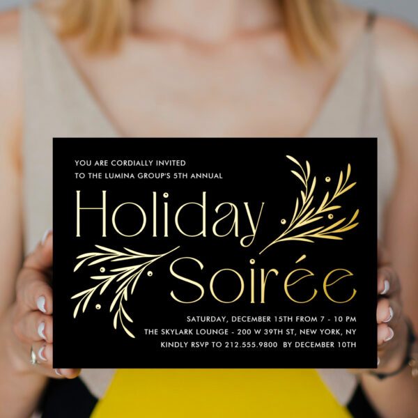 Christmas Party - Lavish Soiree Elegant Christmas Party Invitations