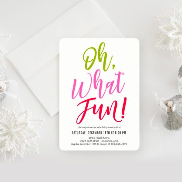 Christmas Party - Oh What Fun Christmas Party Invitations