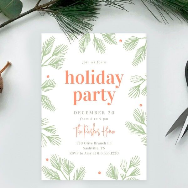 Christmas Party - Winter Pines Christmas Party Invitation