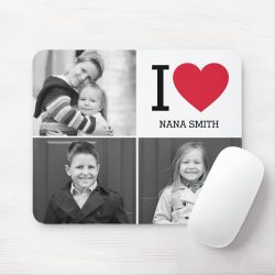 Classic I Heart Custom Photo Mousepads Mouse Pads Gift For Her For Him