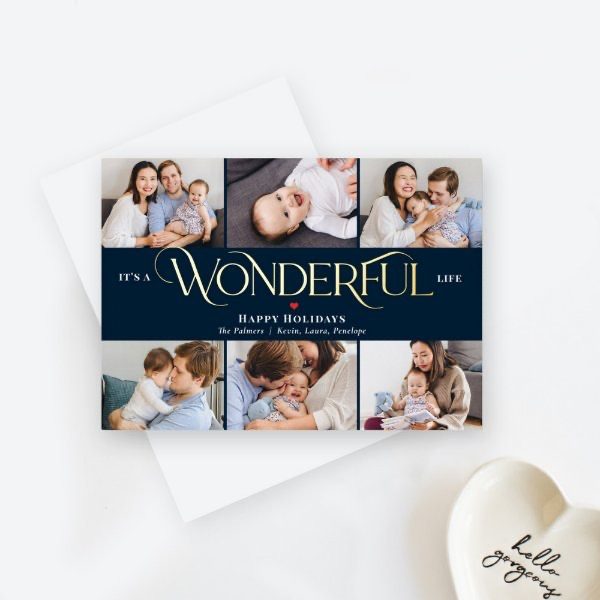 Holiday Cards - Wonderful Life Collage Christmas Card