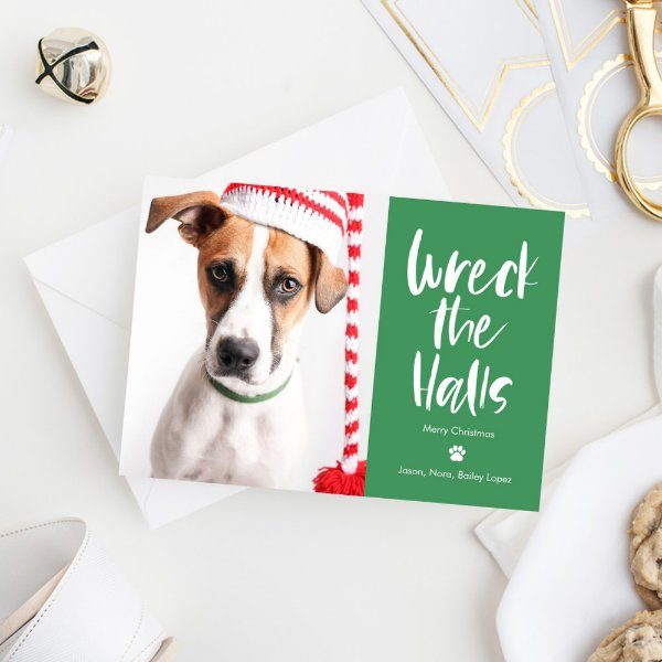Holiday Cards - Wreck The Halls Pets Christmas Card