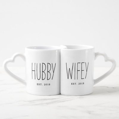 Hubby Wifey Farmhouse Couple Mug Set