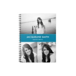 Modern Stitching Turquoise Personalized Notebook Custom Planner