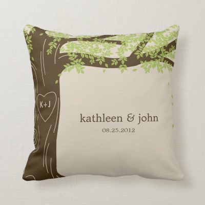 Oak Tree Personalized Custom Throw Pillow For Couples