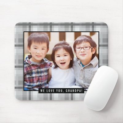 Timeless Plaid Custom Photo Mousepads Mouse Pads Gift For Her For Him